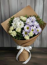 Букет цветов из:  Хризантемы и Розы в Белоярском Ханты-Мансийского АО